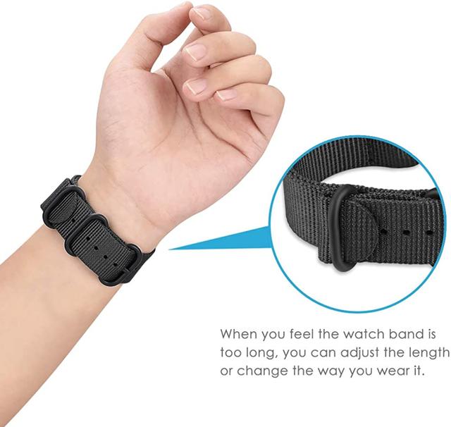 O Ozone Woven Nylon Strap Compatible with Samsung Galaxy Watch 3 45mm / Galaxy Watch 46mm / Gear S3 Frontier / Classic / Watch GT 2 46mm Bands, 22mm Quick Release Replacement Strap Band - Black - SW1hZ2U6NjMzMzQ5