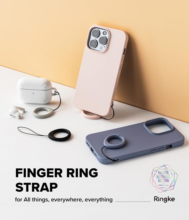 خاتم حامل الموبايل سيليكون قطعتين أسود Ringke [2 Pack] Finger Ring Strap Silicone Smartphone - SW1hZ2U6NjMzNTIz