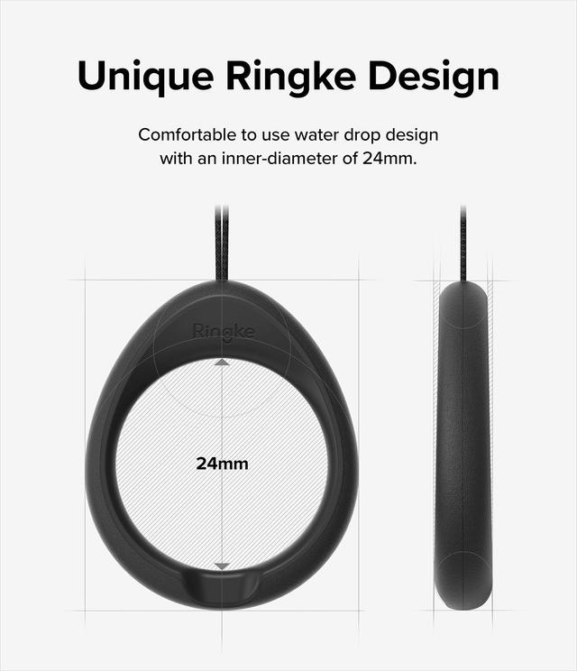 خاتم حامل الموبايل سيليكون قطعتين أسود ورمادي فاتح Ringke [2 Pack] Finger Ring Strap Silicone Smartphone - SW1hZ2U6NjMzNTYx