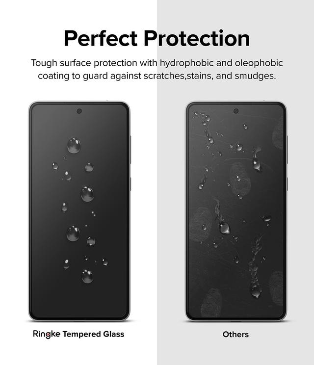 لاصقة حماية الشاشة لهاتف Samsung Galaxy A53 5G زجاج حزمة 2في1 Tempered Glass Screen Protector - Ringke - SW1hZ2U6NjMzNjQ2