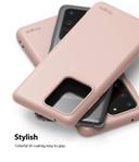 Ringke Air-S Compatible with Galaxy S20 Case, Lightweight Premium TPU Shockproof Matte Slim Soft Flexible Thin Protective Phone Case for Galaxy S20 - Pink Sand - SW1hZ2U6NjM0MDE5