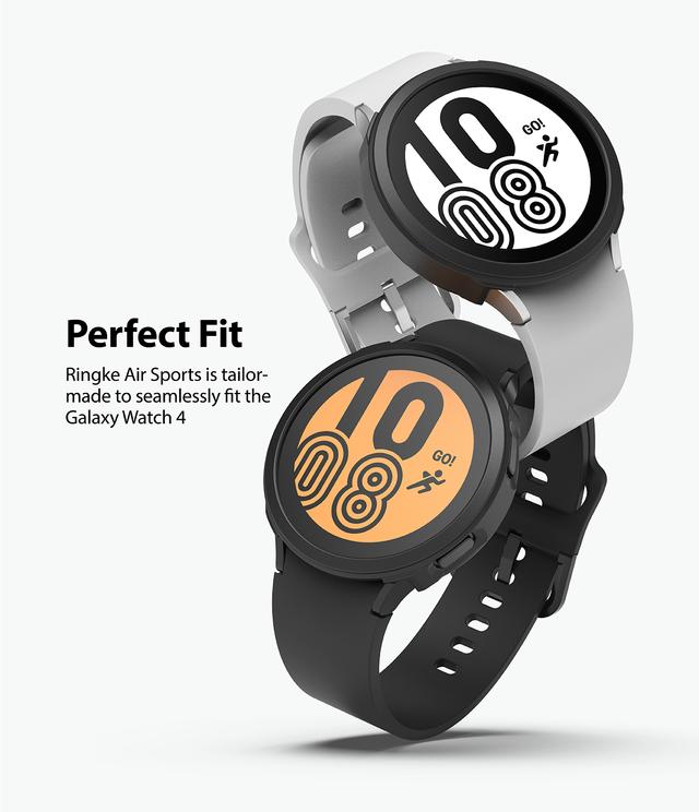 Ringke Air Sport Series Compatible with Samsung Galaxy Watch 4 Case Lightweight Slim Cover [ PowerShare Compatible ] [ Designed Case for Galaxy Watch 4 44mm ] - Black - SW1hZ2U6NjMzODIz