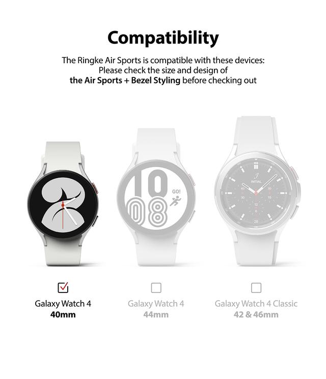 اطار ساعة سامسونج 40 ملم - أسود و رمادي Ringke [Air Sports + Bezel Styling] Case Galaxy Watch 4 - SW1hZ2U6NjMzNzAx