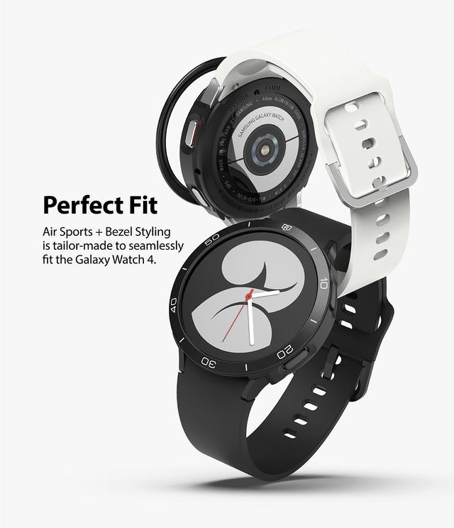 اطار ساعة سامسونج 40 ملم - أسود و رمادي Ringke [Air Sports + Bezel Styling] Case Galaxy Watch 4 - SW1hZ2U6NjMzNzA1