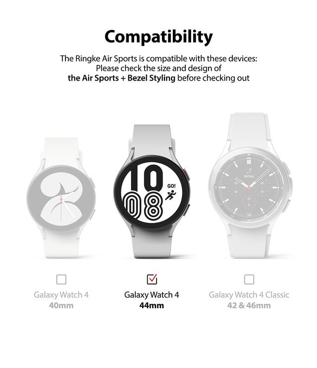 اطار ساعة سامسونج 40 ملم - أسود و رمادي Ringke [Air Sports + Bezel Styling] Case Galaxy Watch 4 - SW1hZ2U6NjMzNzUz