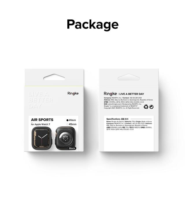 اطار ساعة أبل (كفر ساعة أبل) 41 ملم - أسود Ringke Air Sports Apple Watch Case - SW1hZ2U6NjMzOTE1