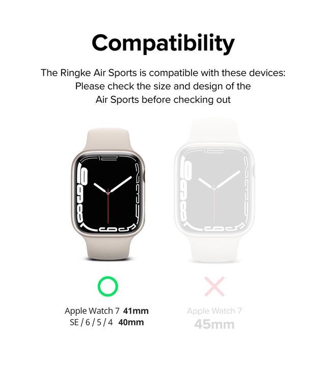 Ringke Air Sports Compatible with Apple Watch 7 41mm Case, Thin Soft Flexible Rugged TPU Raised Bezel Frame Protective Button Cover for Apple Watch Series SE/7/ 6/5/4 41mm - Dark Gray - SW1hZ2U6NjMzODQ5
