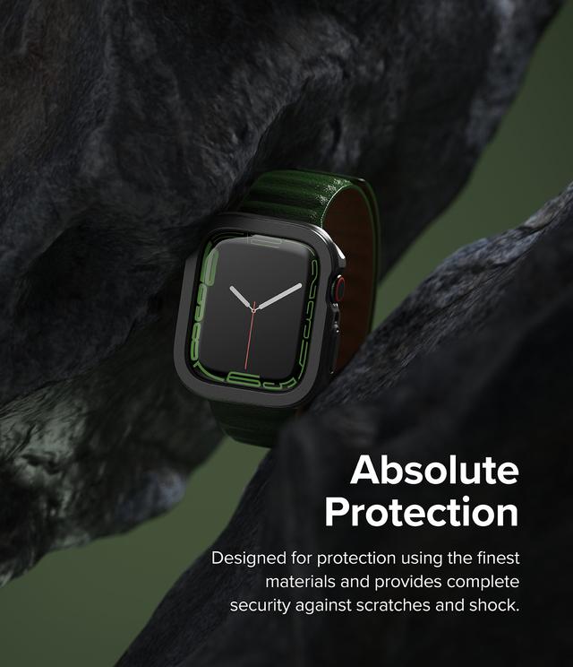 Ringke Air Sports Compatible with Apple Watch 7 45mm Case, Thin Soft Flexible Rugged TPU Raised Bezel Frame Protective Button Cover for Apple Watch Series SE/7/ 6/5/4 45mm - Dark Green - SW1hZ2U6NjMzOTM0