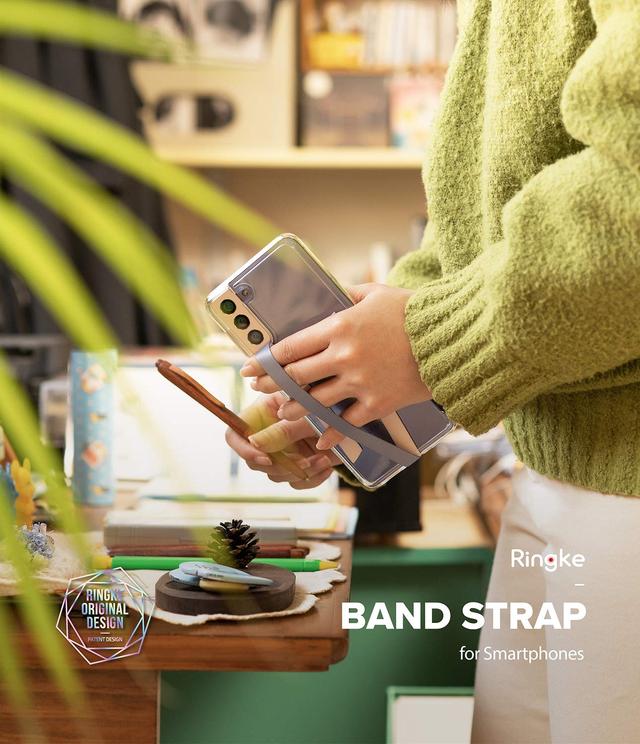 حزام حامل الموبايل - زهري فاتح Band Strap Slim Adhesive Phone Holder Loop Accessory for Smartphone Cases - Ringke - SW1hZ2U6NjM0MDcx