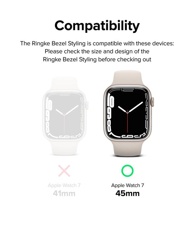 Ringke Bezel Styling Compatible with Apple Watch 7 45mm Stainless Steel Adhesive Frame Ring Cover Anti Scratch Protection for Apple Watch7 45mm - Grey (45-06) - SW1hZ2U6NjM0MTcz