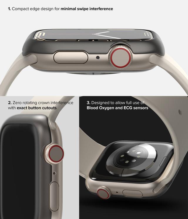 Ringke Bezel Styling Compatible with Apple Watch 7 45mm Stainless Steel Adhesive Frame Ring Cover Anti Scratch Protection for Apple Watch7 45mm - Grey (45-06) - SW1hZ2U6NjM0MTgz