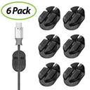 Ringke Cable Clip Holder Multipurpose Back Adhesive Desktop and Office Cable Organizer, Cord Management Solution for Charging, Lightning,Laptop Chargers,USB Electronics Accessory Cable Holders(6 Pack) - SW1hZ2U6NjM0MjA1