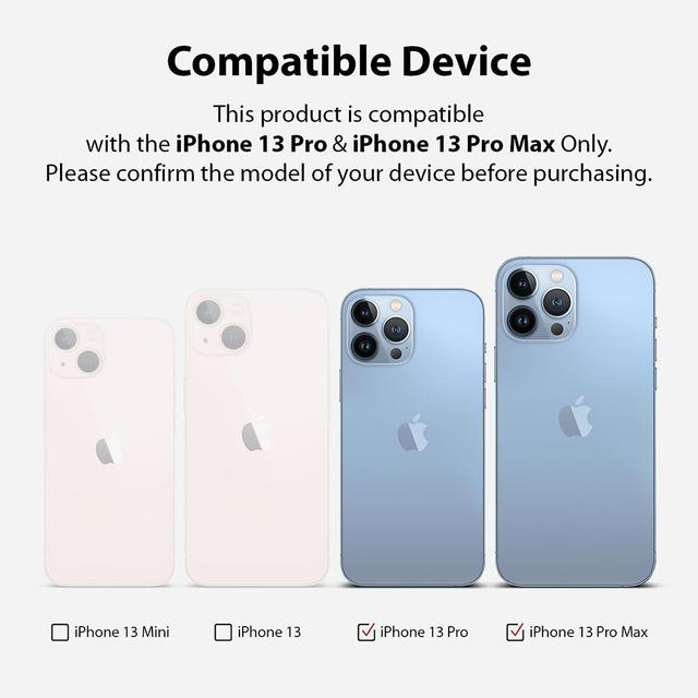 Ringke Camera Styling Compatible with Apple iPhone 13 Pro/ 13 Pro Max Camera Lens Protector Aluminum Frame Tough Styling Bezel Protective Cover - Black - SW1hZ2U6NjM0Mjg5
