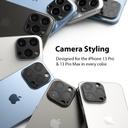 كفر كاميرا آيفون ألمنيوم أسود Ringke Camera Styling Compatible with Apple iPhone 13 Pro/ 13 Pro Max Camera Lens Protector - SW1hZ2U6NjM0MzAx