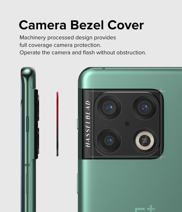 Ringke Camera Styling Compatible with OnePlus 10 Pro 5G, Back Camera Lens Edge Protector Case-Friendly Aluminum Frame Tough Protective Adhesive Cover-Black - SW1hZ2U6NjM0MzE4