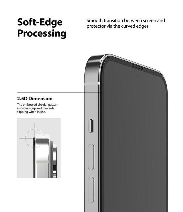 Ringke Compatible with Apple iPhone 13 / iPhone 13 Pro Tempered Glass Screen Protector Invisible Defender Full Coverage Case Friendly [ Deisgned Screen Guard for iPhone 13 / iPhone 13 Pro ] - Black - SW1hZ2U6NjM0Mzc4