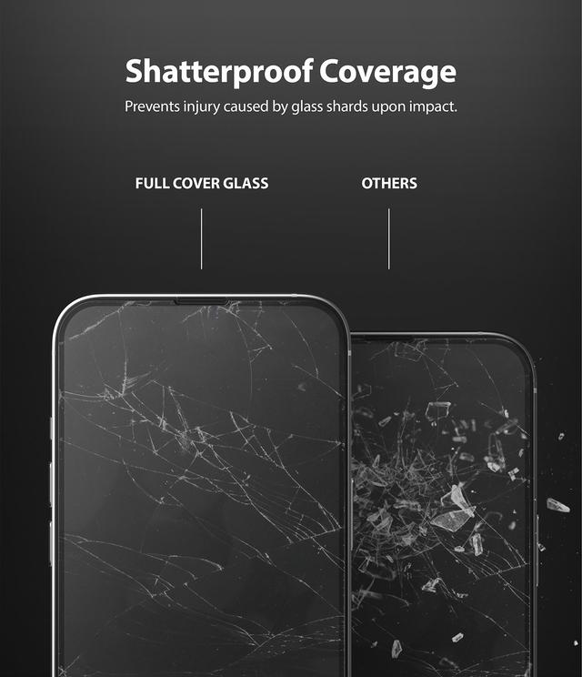 Ringke Compatible with Apple iPhone 13 / iPhone 13 Pro Tempered Glass Screen Protector Invisible Defender Full Coverage Case Friendly [ Deisgned Screen Guard for iPhone 13 / iPhone 13 Pro ] - Black - SW1hZ2U6NjM0Mzgw