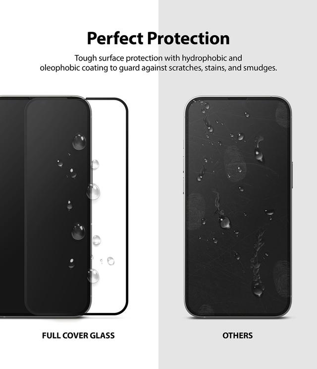 Ringke Compatible with Apple iPhone 13 / iPhone 13 Pro Tempered Glass Screen Protector Invisible Defender Full Coverage Case Friendly [ Deisgned Screen Guard for iPhone 13 / iPhone 13 Pro ] - Black - SW1hZ2U6NjM0Mzg2