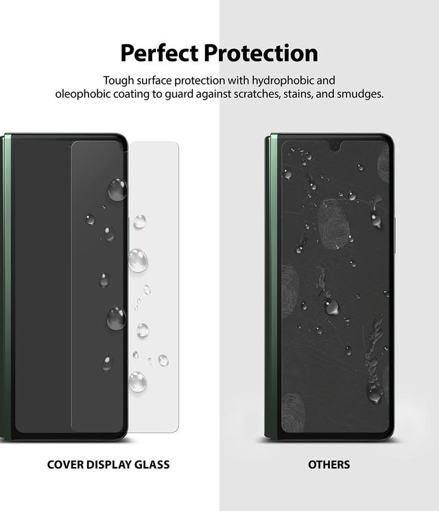لاصقة شاشة حماية 3 طبقات Ringke Cover Display Glass Compatible with Samsung Galaxy Z Fold 3 Tempered Glass Screen Protector - SW1hZ2U6NjM0NDQ4