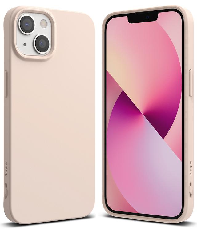 Ringke Cover for iPhone 13 Case Air-S Series Thin Flexible Shockproof Slim TPU Lightweight Cover [ Anti-Slip ][ Designed Case for Apple iPhone 13 ]- Pink Sand - SW1hZ2U6NjM0NTA5