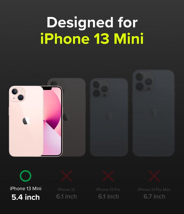 Ringke Cover for iPhone 13 Mini Case Air-S Series Thin Flexible Shockproof Slim TPU Lightweight Cover [ Anti-Slip ][ Designed Case for Apple iPhone 13 Mini ]- Black - SW1hZ2U6NjM0NTQ1