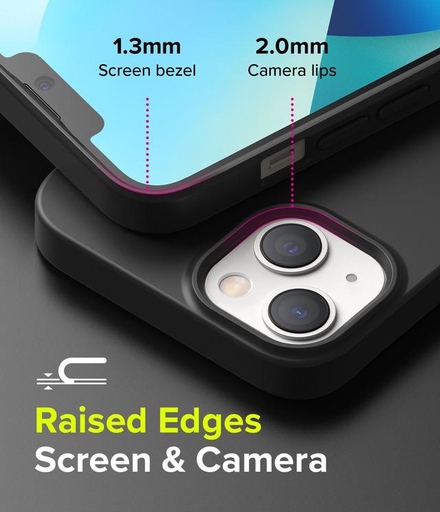 Ringke Cover for iPhone 13 Mini Case Air-S Series Thin Flexible Shockproof Slim TPU Lightweight Cover [ Anti-Slip ][ Designed Case for Apple iPhone 13 Mini ]- Black - SW1hZ2U6NjM0NTQ5