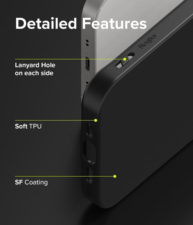 Ringke Cover for iPhone 13 Mini Case Air-S Series Thin Flexible Shockproof Slim TPU Lightweight Cover [ Anti-Slip ][ Designed Case for Apple iPhone 13 Mini ]- Black - SW1hZ2U6NjM0NTUz