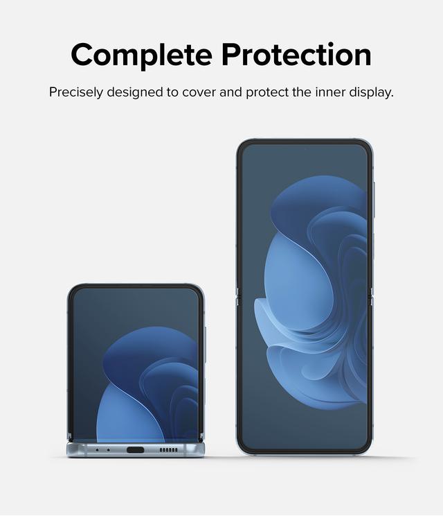 لاصقة حماية الشاشة لجهاز Samsung Galaxy Z Flip 4 حزمة 2في1 Dual Easy Film High Resolution Support Ultrasonic Fingerprint - Ringke - SW1hZ2U6NjM0ODA1