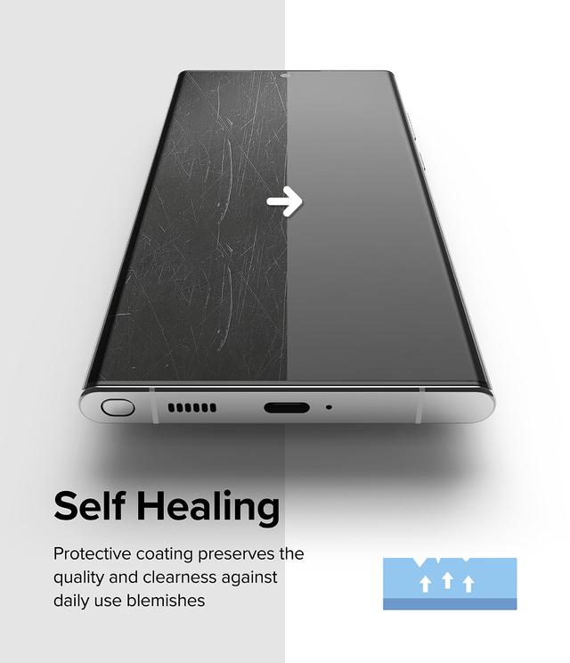 لاصقة حماية الشاشة لجهاز Samsung Galaxy S22 Ultra 5G حزمة 2في1 Dual Easy Film High Resolution Support Ultrasonic Fingerprint - Ringke - SW1hZ2U6NjM0ODM5