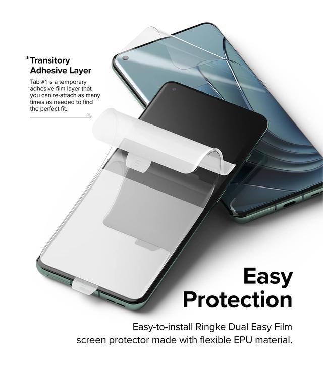 لاصقة حماية الشاشة لهاتف OnePlus 10 Pro 5G حزمة 2في1 Dual Easy Film Screen Protector - Ringke - SW1hZ2U6NjM0ODc5