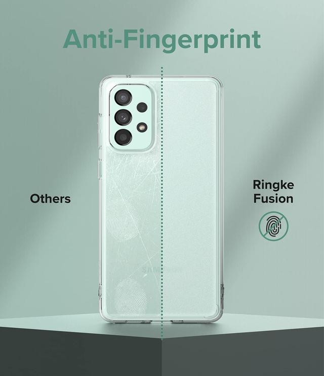 Ringke Fusion Case Compatible with Samsung Galaxy A73 5G (2022), Transparent Anti-Fingerprint Frosted Hard Back Shockproof TPU Bumper Protective Phone Cover for Samsung Galaxy A73 5G- Matte Clear - SW1hZ2U6NjM1MjA1