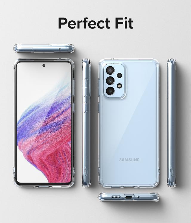 Ringke Fusion Compatible with Samsung Galaxy A73 5G (2022) Case, Anti-Fingerprint Frosted Hard Back Shockproof TPU Bumper Cover [ Designed Case For Samsung Galaxy A73 5G ]- Clear - SW1hZ2U6NjM1NTUx