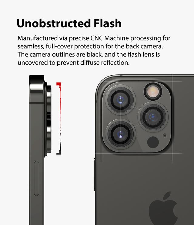 غطاء عدسة الكاميرا هاتف iPhone 13 Pro / iPhone 13 Pro Max حزمة 2في1 Invisible Defender Mini Tempered Glass Lens Protector - Ringke - SW1hZ2U6NjM2Mzkx