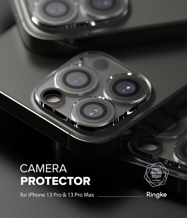 غطاء عدسة الكاميرا هاتف iPhone 13 Pro / iPhone 13 Pro Max حزمة 2في1 Invisible Defender Mini Tempered Glass Lens Protector - Ringke - SW1hZ2U6NjM2Mzkz