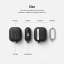 Ringke Onyx Compatible with Apple AirPods 3 3rd Generation Heavy Duty TPU Cover Carrying Case Cover Skin for AirPods 3 Protective Shockproof Case Cover with Keychain Carabiner - [ Dark Green ] - SW1hZ2U6NjM2NjQ1