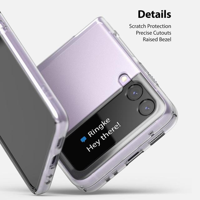 Ringke Slim Case for Galaxy Z Flip 3 5G (2021) Anti-Cling Micro-Dot Technology Shockproof Protective [ Samsung Galaxy Z Flip 3 Case Supports Fast Wireless Charging ] - Matte Clear - SW1hZ2U6NjM3NzQ1