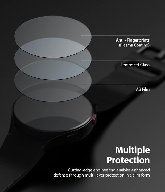 لصاقة حماية شاشة ساعة سامسونج 44 ملم (4 قطع) Ringke Glass Screen Protector Samsung Galaxy Watch 4 - SW1hZ2U6NjM3ODQ4