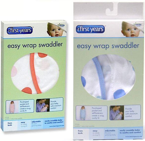 قماط أطفال أبيض Easy Wrap Swaddler - The First Years
