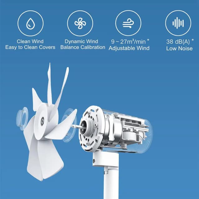 مروحة ذكية من شاومي Xiaomi Smart Standing Floor Fan 2 Lite بقوة 38 واط