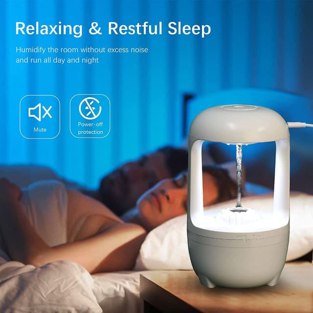 جهاز تنقية الهواء Anti-Gravity Water Drops Humidifier Air Purification بقطرات الماء المضادة للجاذبية