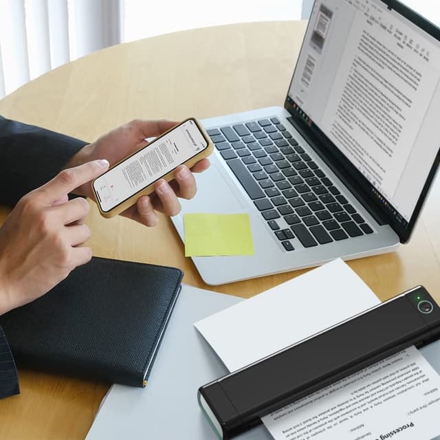 طابعة حرارية محمولة بالبلوتوث مع تطبيق ذكي Phomemo M08F Thermal Printer A4 Inkless