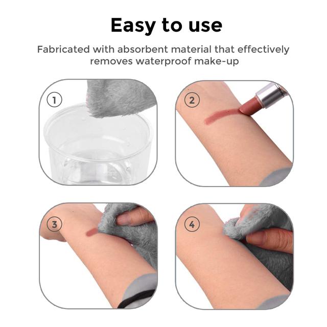 Wownect [4 in 1] Makeup Remover Cloth Reusable Microfiber Face Towel Washable, Square Facial Cleansing Cloth, Makeup Hair Band for Sports Yoga Gym Band [Soft Delicate Machine Washable] - SW1hZ2U6NjM3OTI3