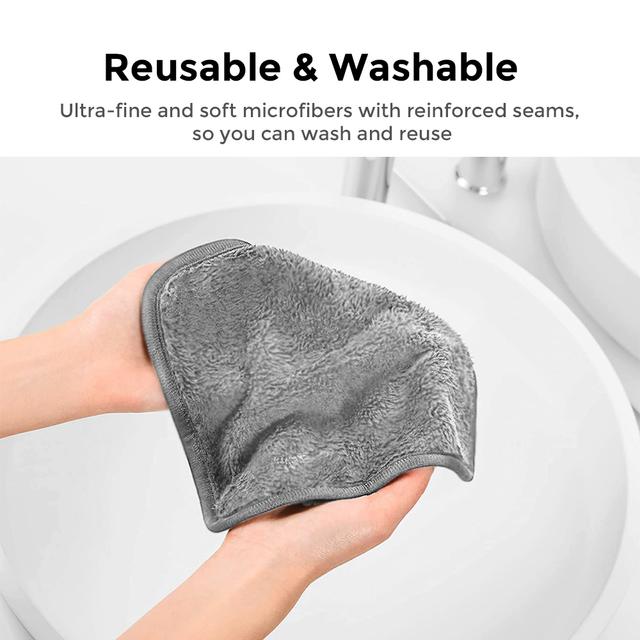 Wownect [4 in 1] Makeup Remover Cloth Reusable Microfiber Face Towel Washable, Square Facial Cleansing Cloth, Makeup Hair Band for Sports Yoga Gym Band [Soft Delicate Machine Washable] - SW1hZ2U6NjM3OTM5