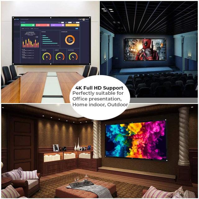 شاشة العرض للبروجكتر 100" قابلة للطي 4k Projector Screen Roll PVC Fabric Rollable - Wownect - SW1hZ2U6NjM4MDE3