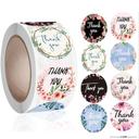 Wownect 8 Color Thankyou Sticker Round [1inch][500 Stickers] Labels For Envelope Seals, Packing Seals, cards, Gift Boxes, Shopping Bags, Bouquets, Cardboard Decoration - SW1hZ2U6NjM4MTAz