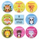 Wownect Adorable Animal Encouragement Stationary Stickers Round [1inch][500 Pcs Labels] Labels For Envelope Seals, Packing Seals, cards, Gift Boxes, Shopping Bags, Bouquets, Cardboard Decoration - SW1hZ2U6NjM4MTM1