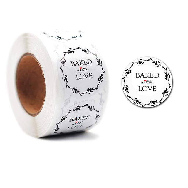Wownect Baked with Love Sticker Round [1inch][1000 Stickers] Labels For Envelope Seals, Packing Seals, cards, Gift Boxes, Shopping Bags, Bouquets, Cardboard Decoration - SW1hZ2U6NjM4MTY0