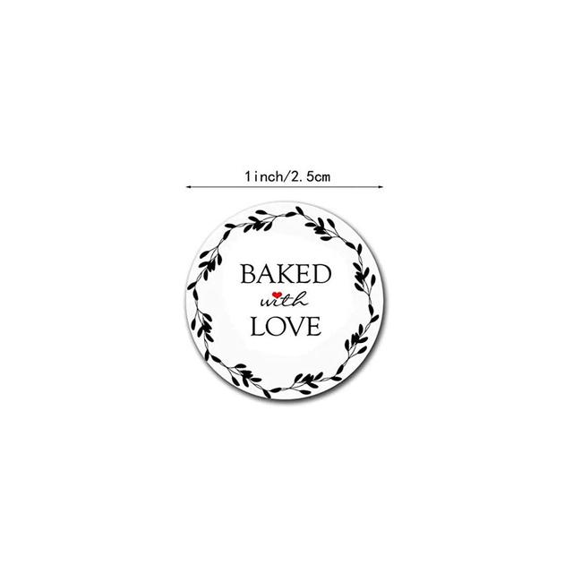 مجموعة ملصقات (ستيكرات) كرافت دائرية للمخبوزات 500 قطعة Baked with Love Sticker Round [1 inch][500 Stickers] - Wownect - SW1hZ2U6NjM4MTc5