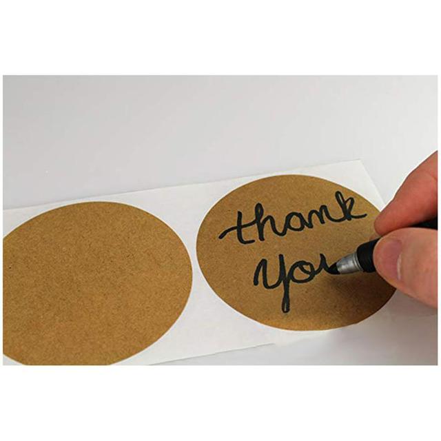 Wownect Brown Kraft Paper Labels Stickers Round [2inch][120 Pcs Labels] for Mason Jars, Glass, Cups, Containers, Kitchen, Laundry Room, Envelopes, Mailing Bags, Thank You Cards - SW1hZ2U6NjM4MzA0