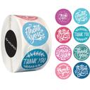 Wownect Colorful Thankyou Sticker Round [1inch][500 Stickers] Labels For Envelope Seals, Packing Seals, cards, Gift Boxes, Shopping Bags, Bouquets, Cardboard Decoration - SW1hZ2U6NjM4NTQ2